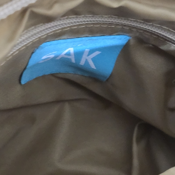 The SAK Small Metallic Gold Accents Crochet Knit Crossbody - Picture 7 of 16